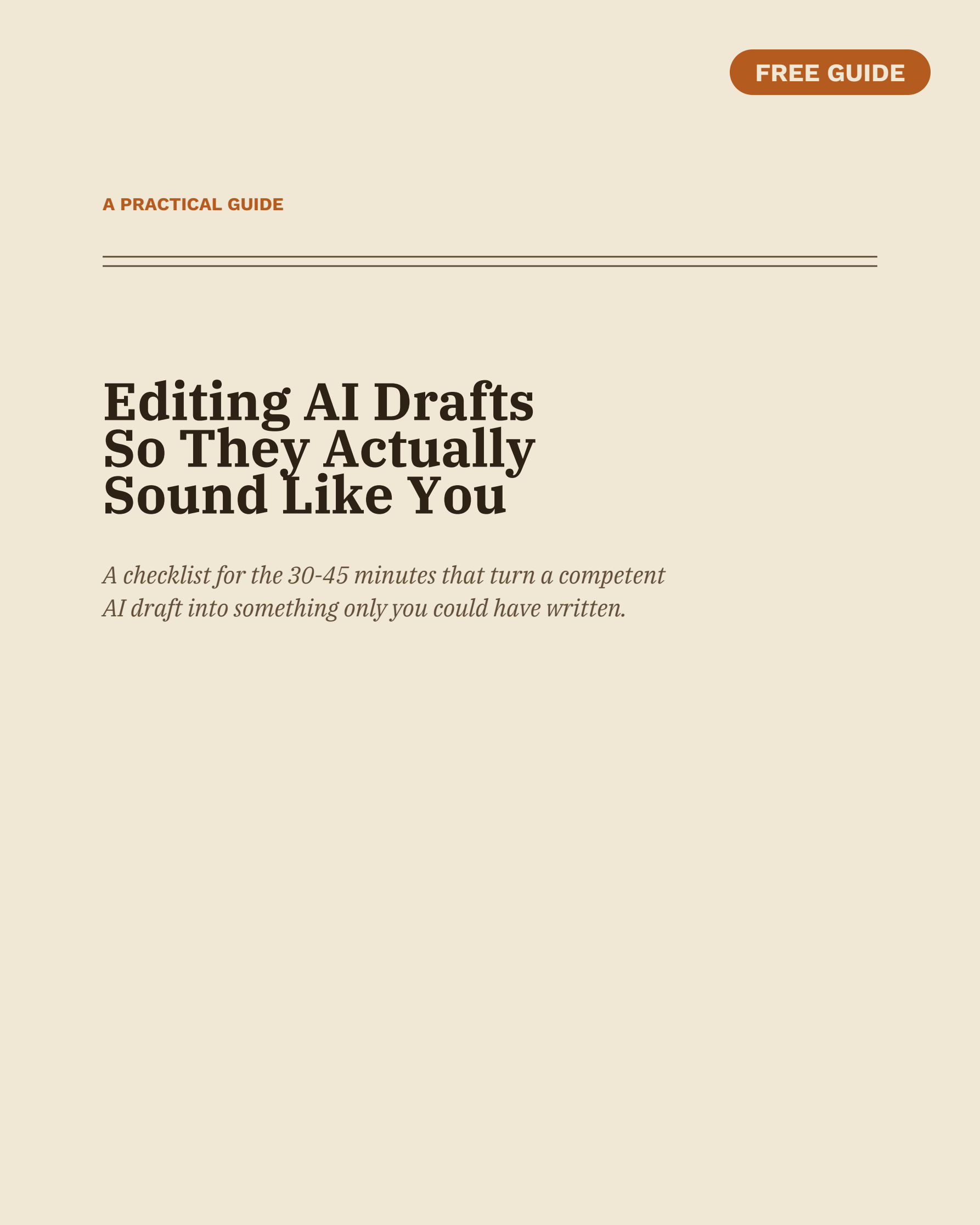 Editing AI Drafts So They Actually Sound Like You cover