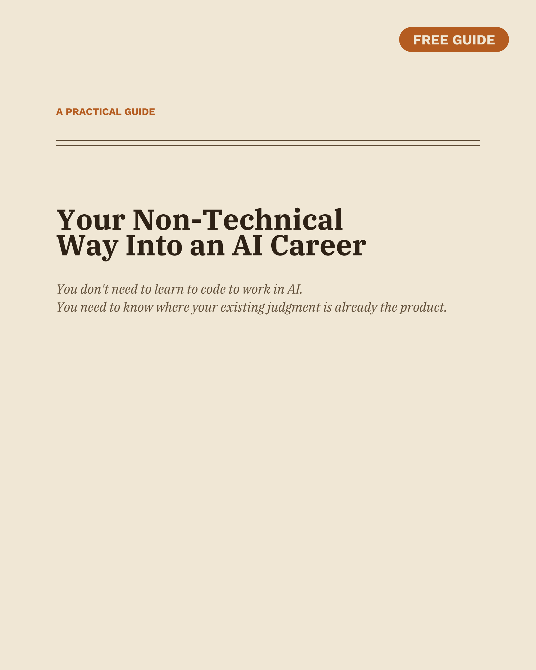 Your Non-Technical Way Into an AI Career cover