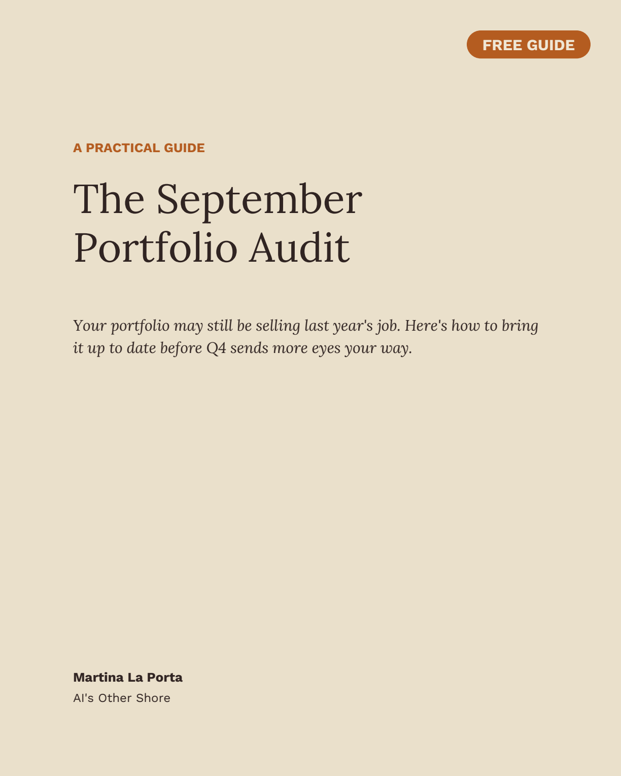 The September Portfolio Audit cover